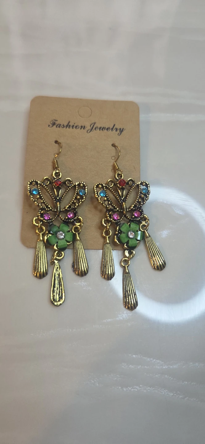 Fashion Jewelry Drop Earrings with Gems