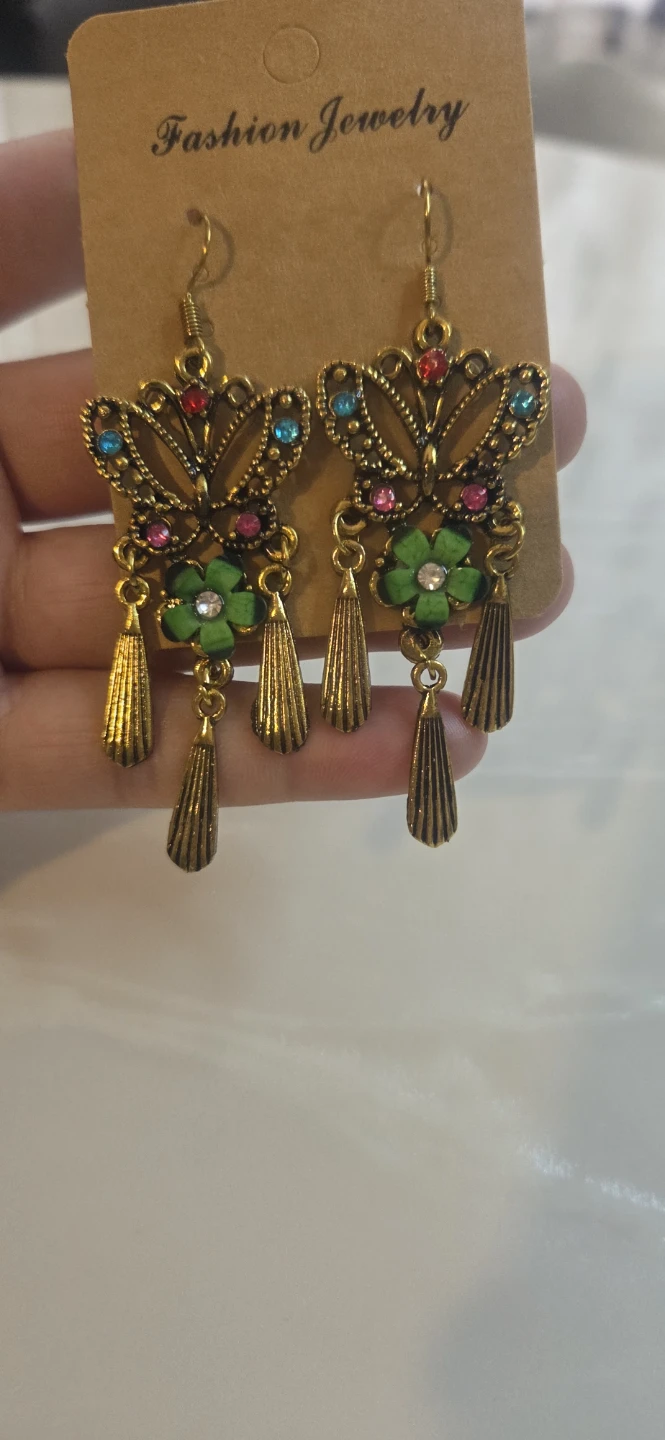 Fashion Jewelry Drop Earrings with Gems - photo 3