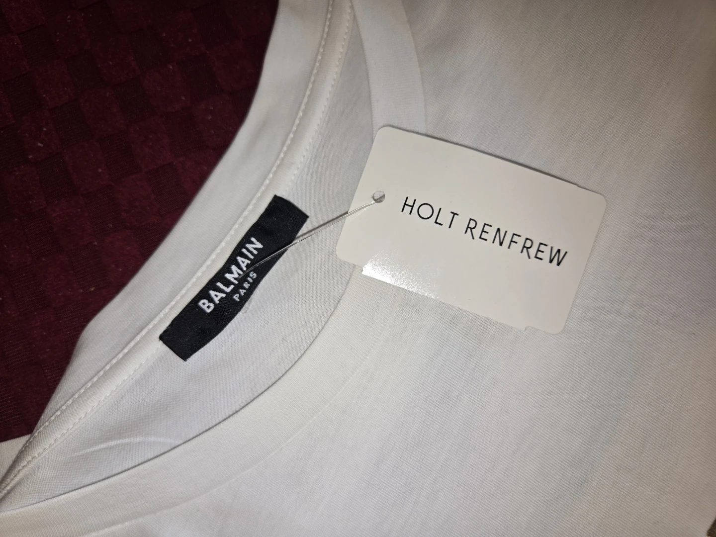 Balmain Paris Men's White Logo Foil Tee - New - photo 2