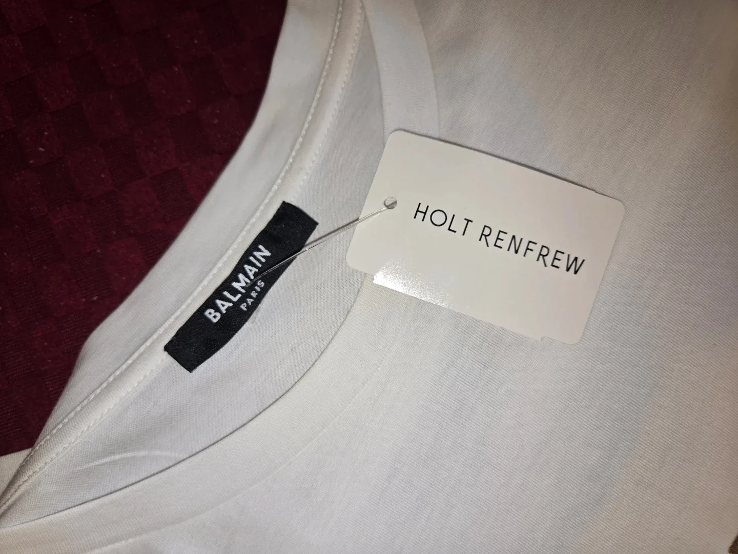 Balmain Paris Men's White Logo Foil Tee - New - photo 2
