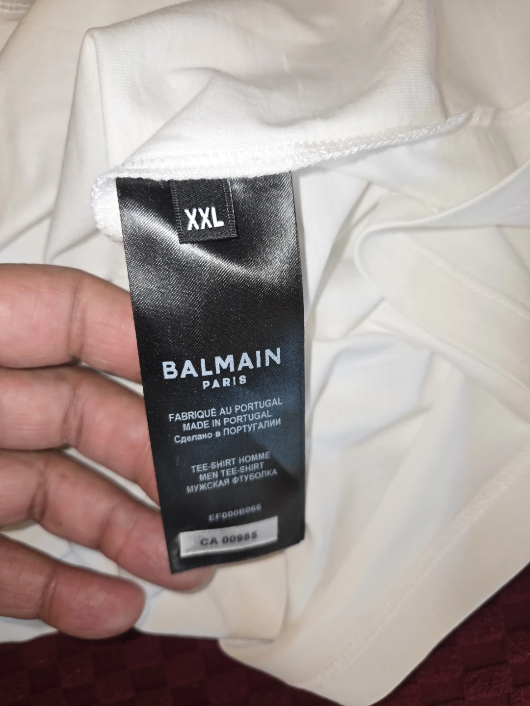 Balmain Paris Men's White Logo Foil Tee - New - photo 3