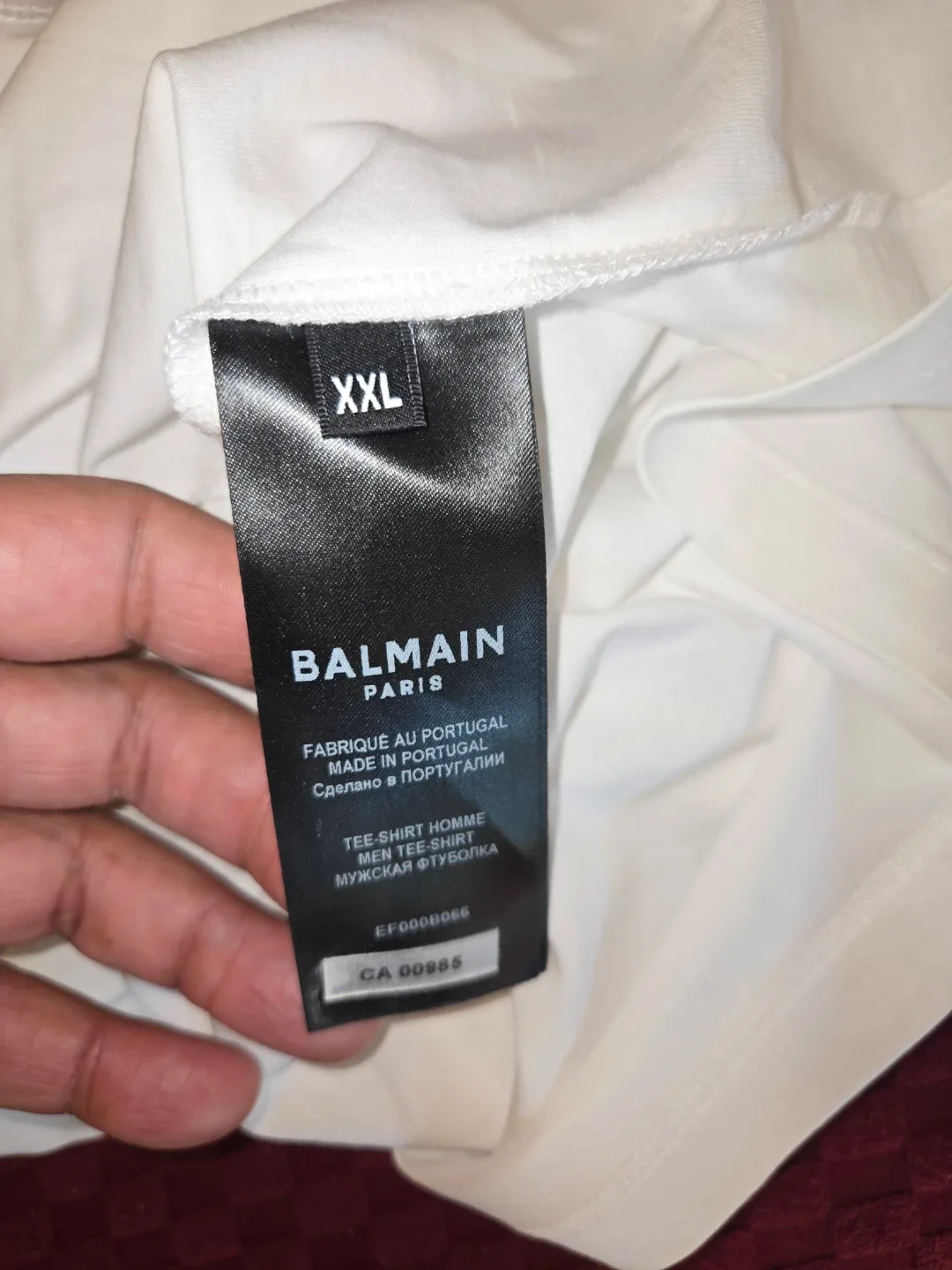 Balmain Paris Men's White Logo Foil Tee - New - photo 3