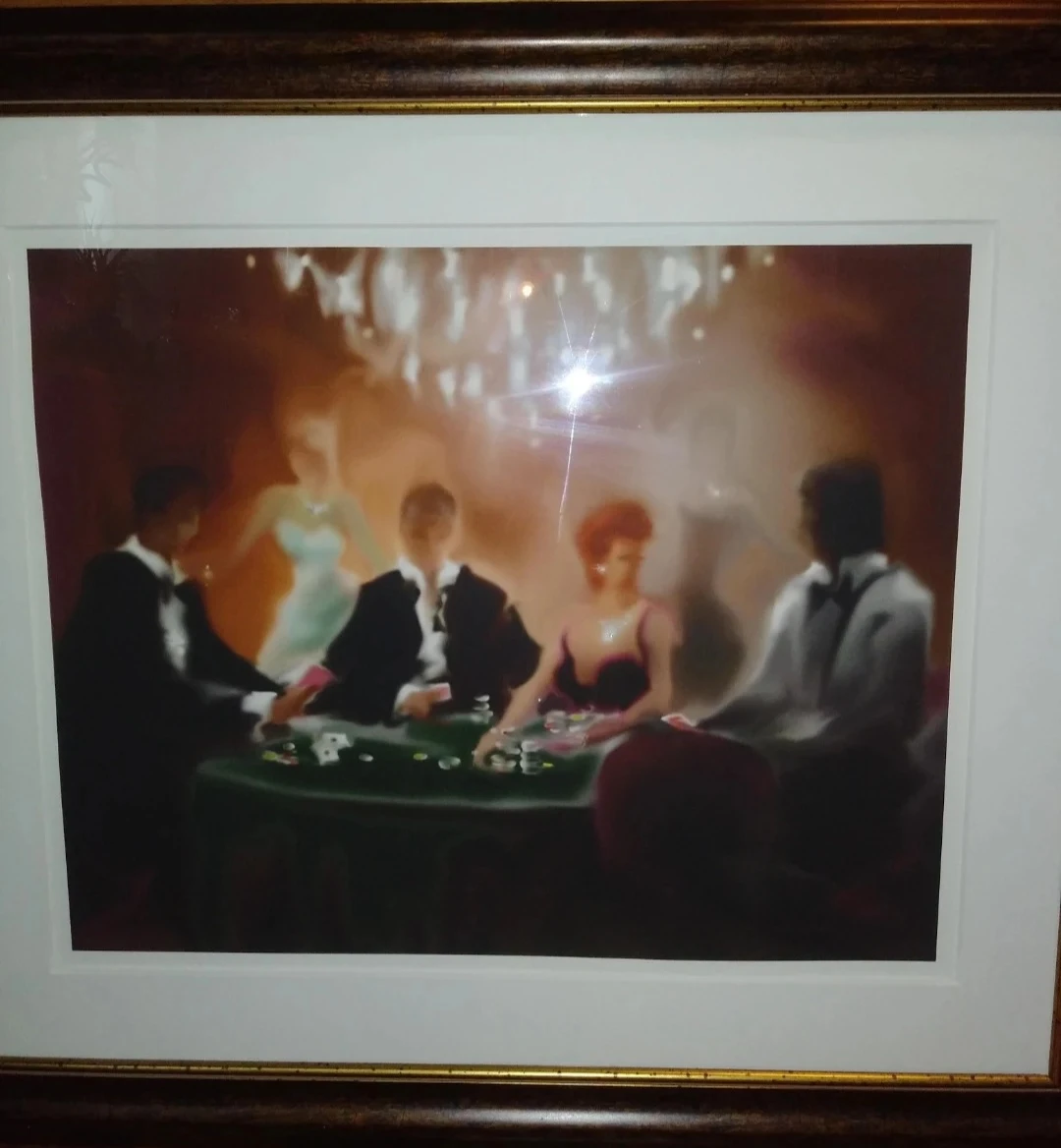 Framed Art Print - People Playing Poker