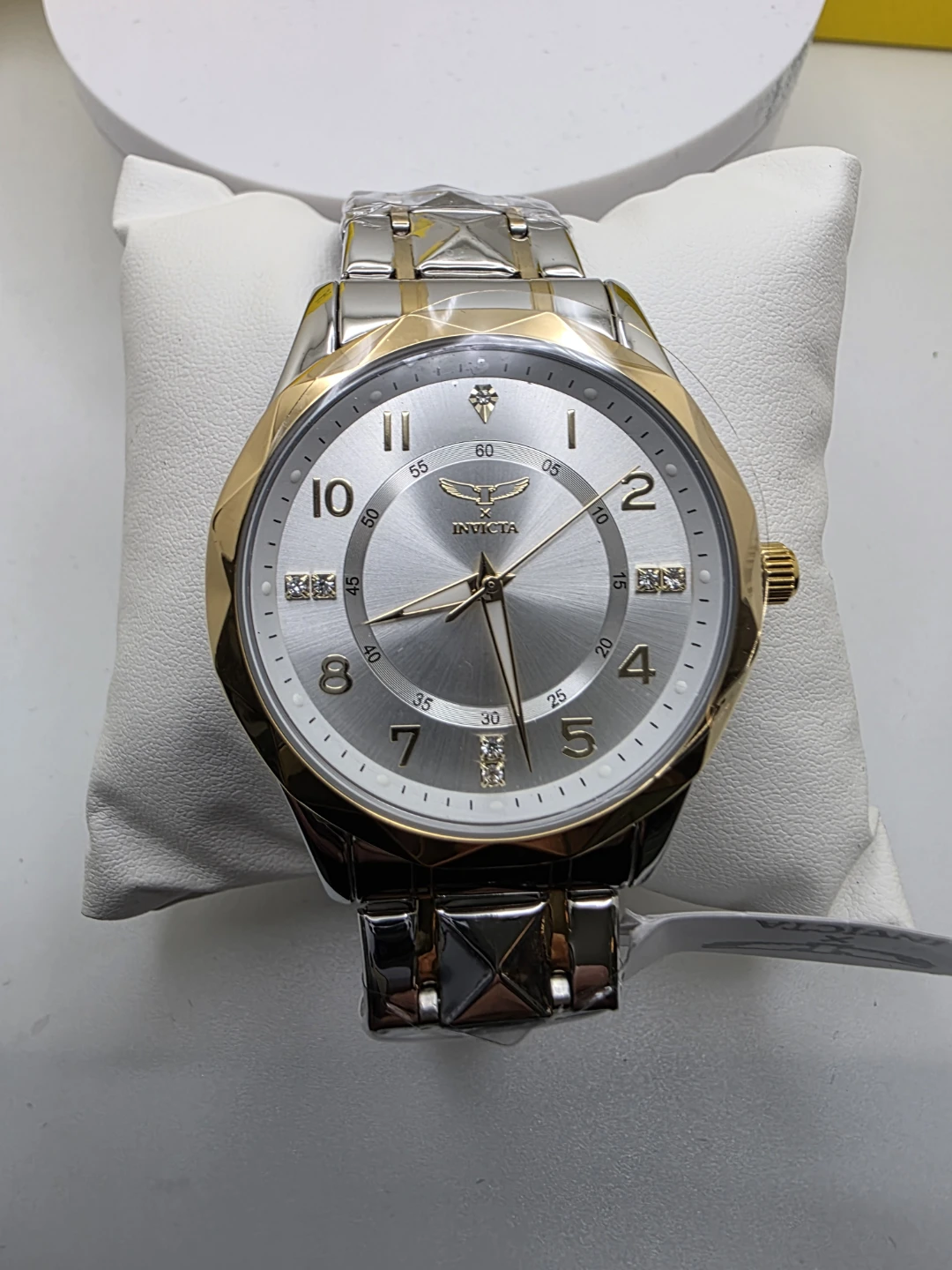 Invicta 69023 Women's Two Tone Quartz Watch Silver Dial Crystal