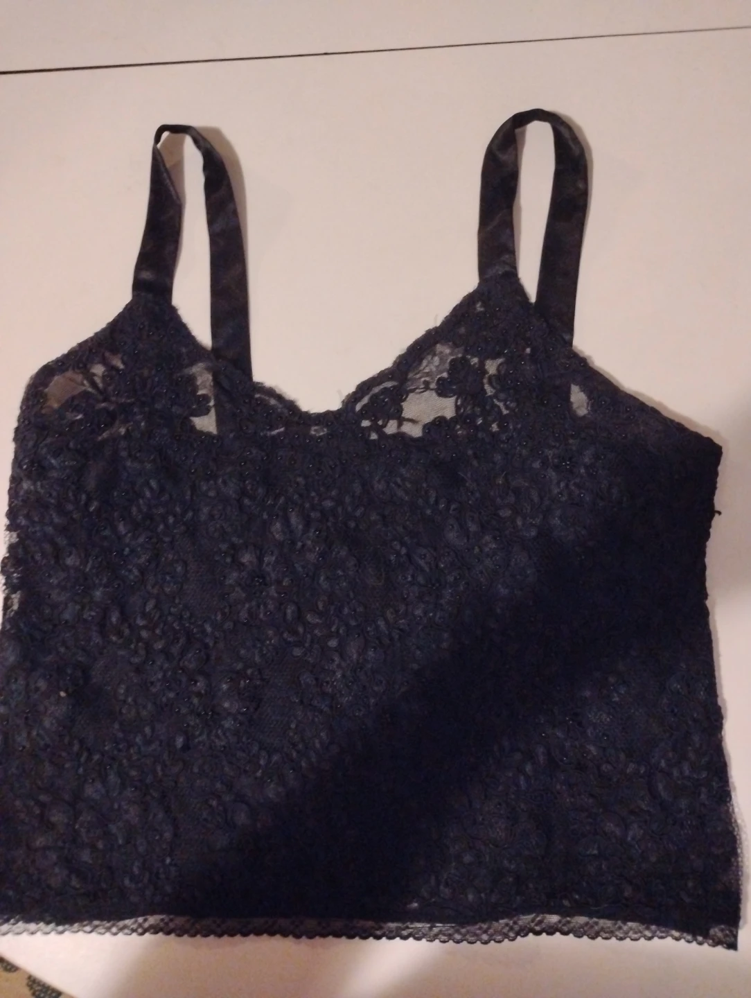 Black lace and bead top