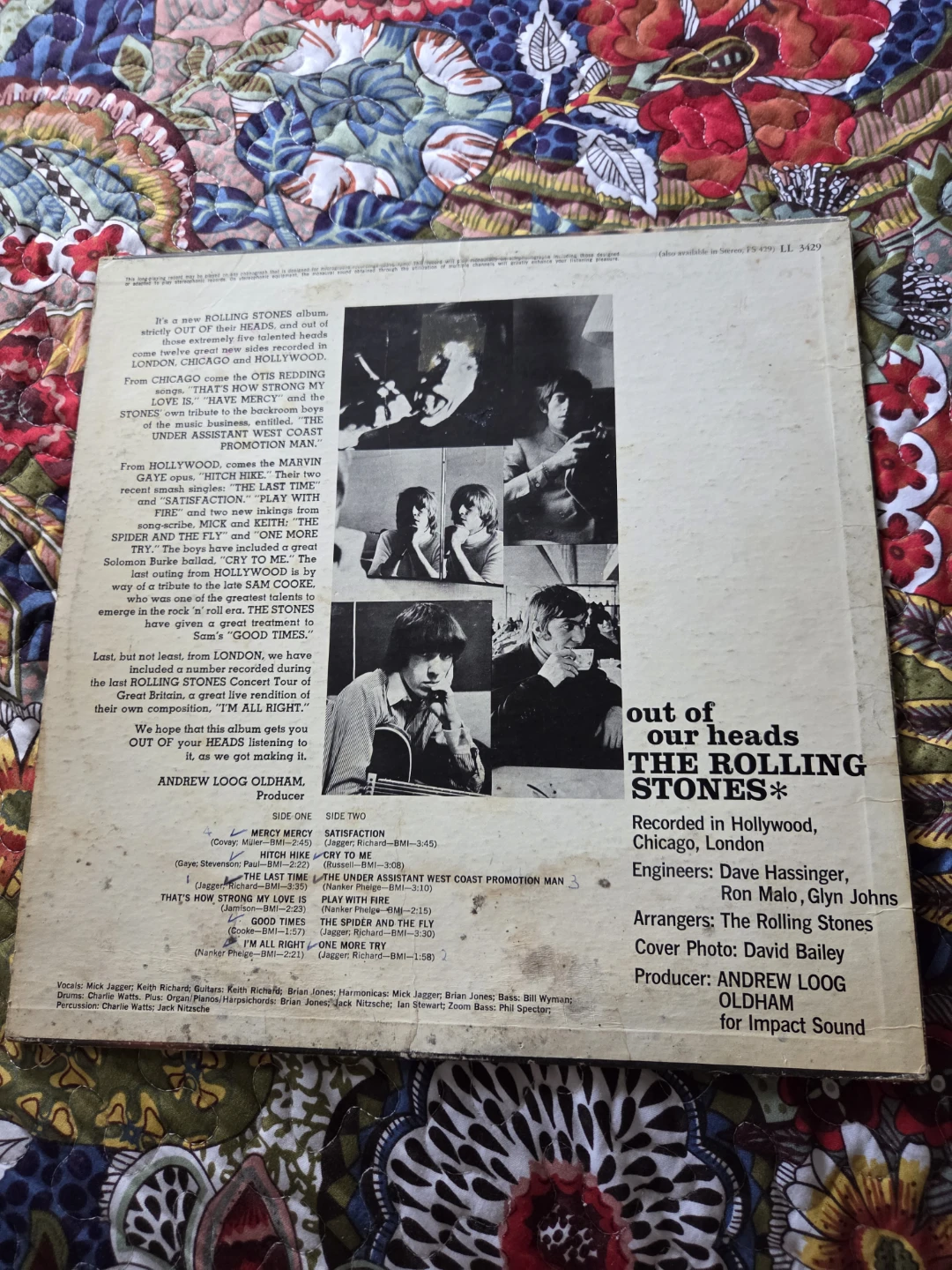The Rolling Stones Out Of Our Heads Vinyl Record - photo 2