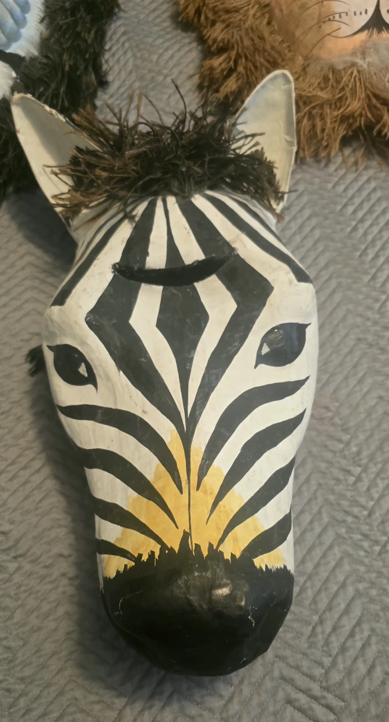 Handmade Decorative Animal Masks (Zebra, Lion, Baboon) - photo 4