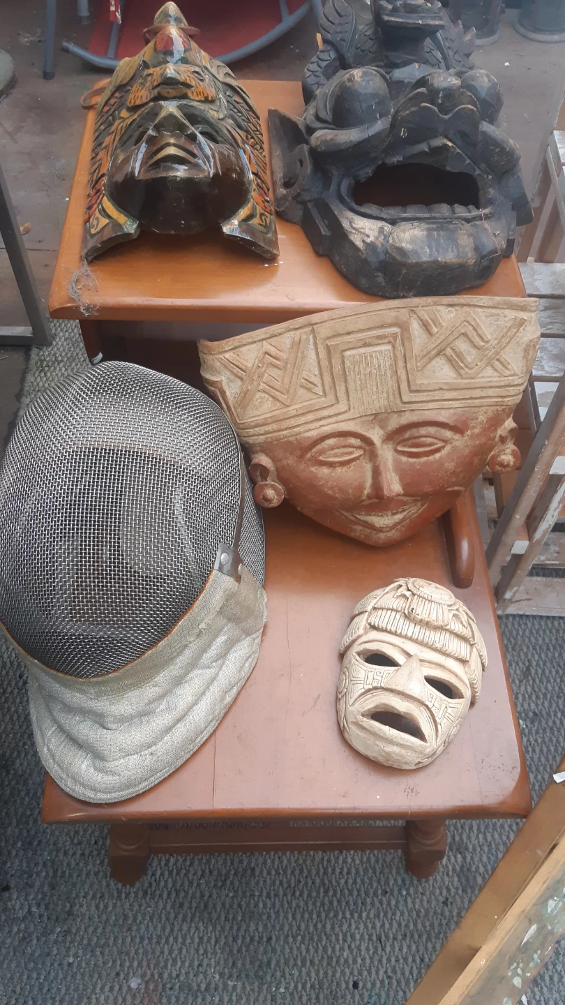 Collection of Decorative Masks and Fencing Mask