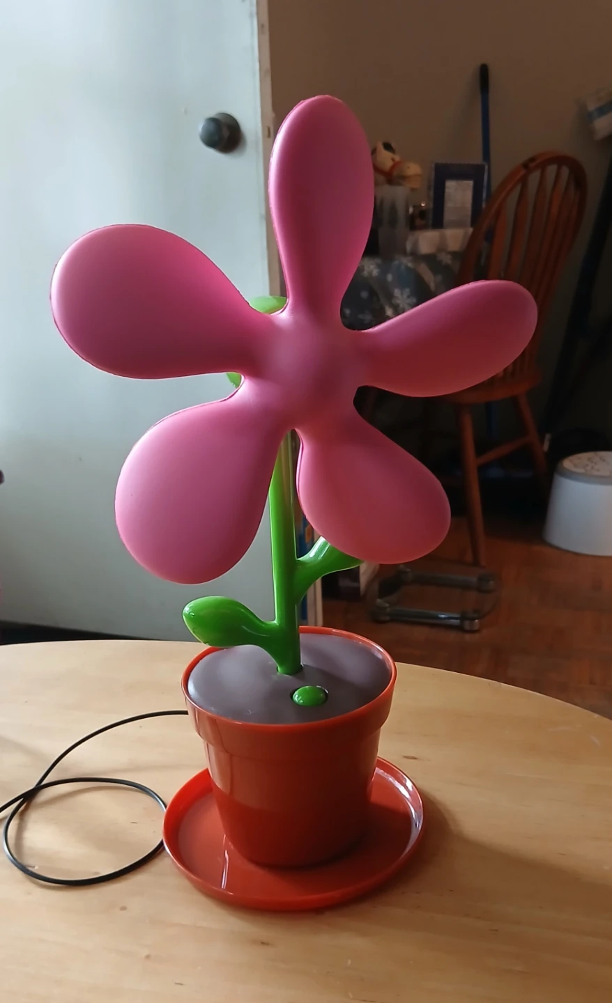 Pink foam Flower Desk Fan