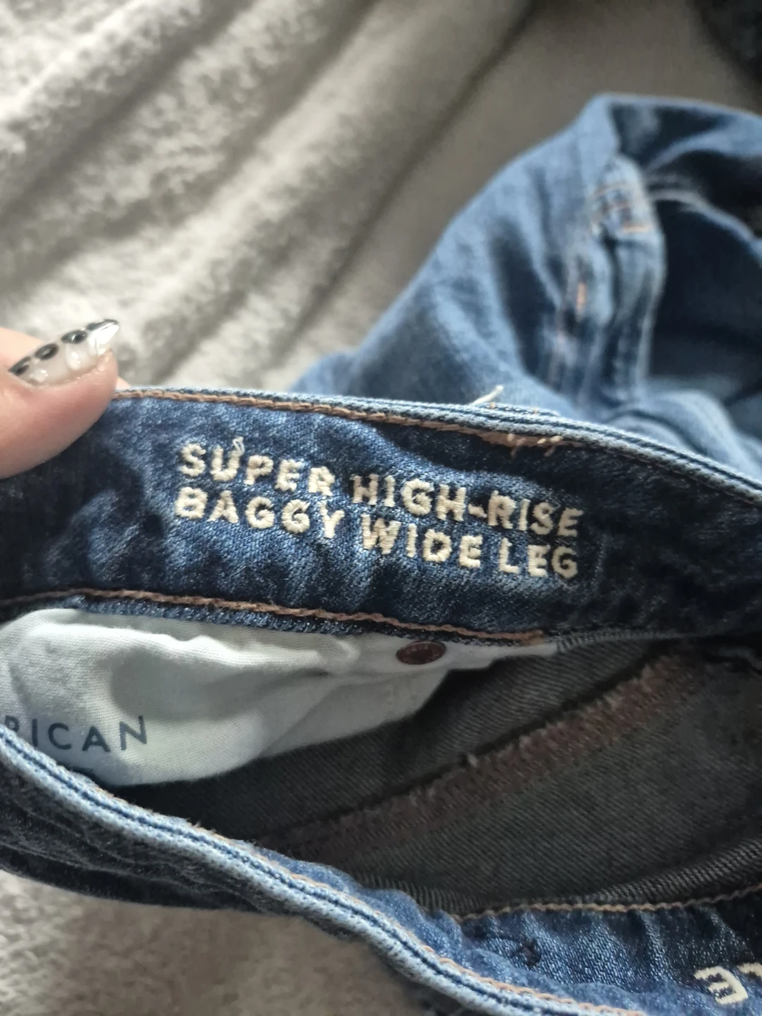 American Eagle Super High-Rise Baggy Wide Leg Jeans Size 14 - photo 5