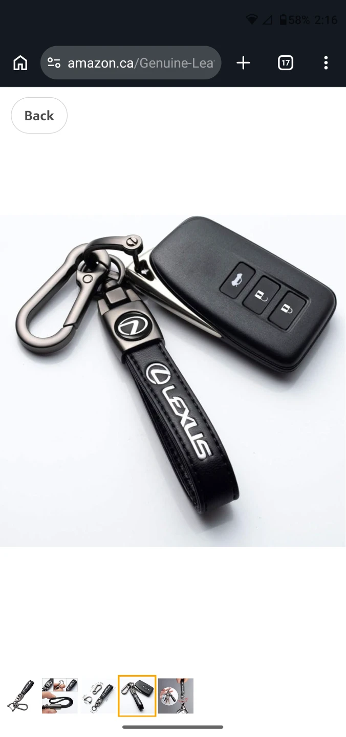 Lexus Leather Keychain with Carabiner Clip - photo 3