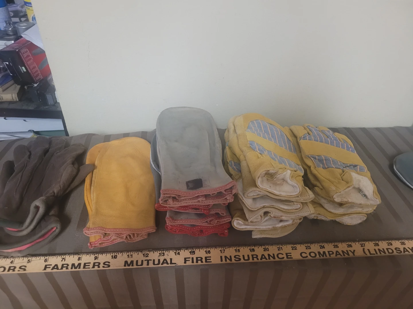 Lot 11 pairs Work Gloves and leather Mits