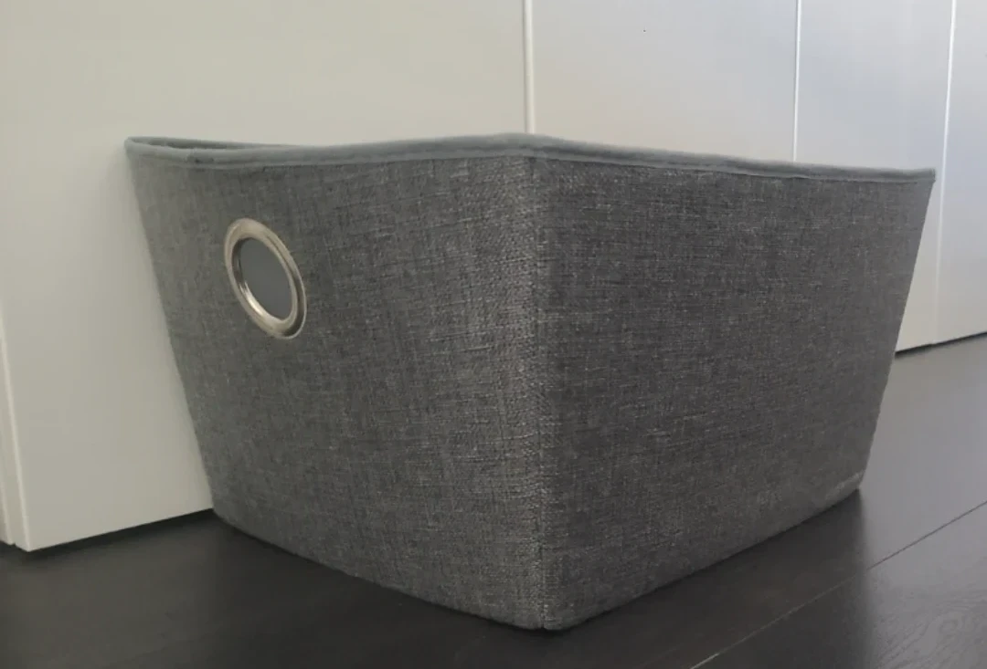 Grey Fabric Storage Bin
