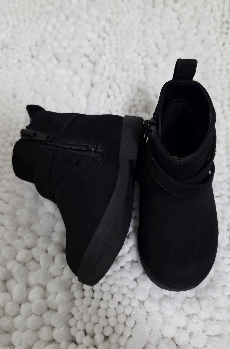 Black Ankle Boots with Floral Detail - photo 2