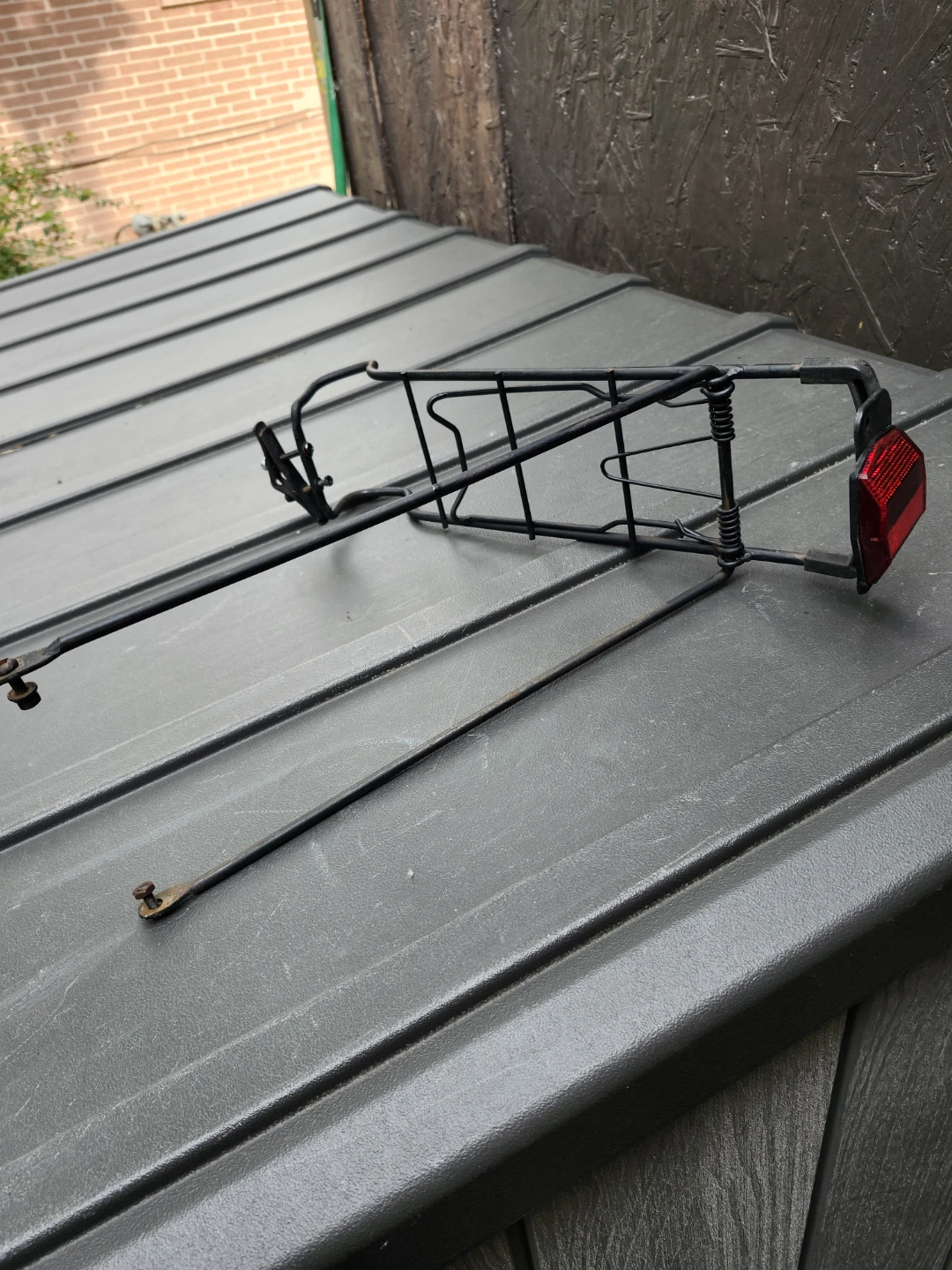 Black Bicycle Rear Rack with Reflector - photo 2