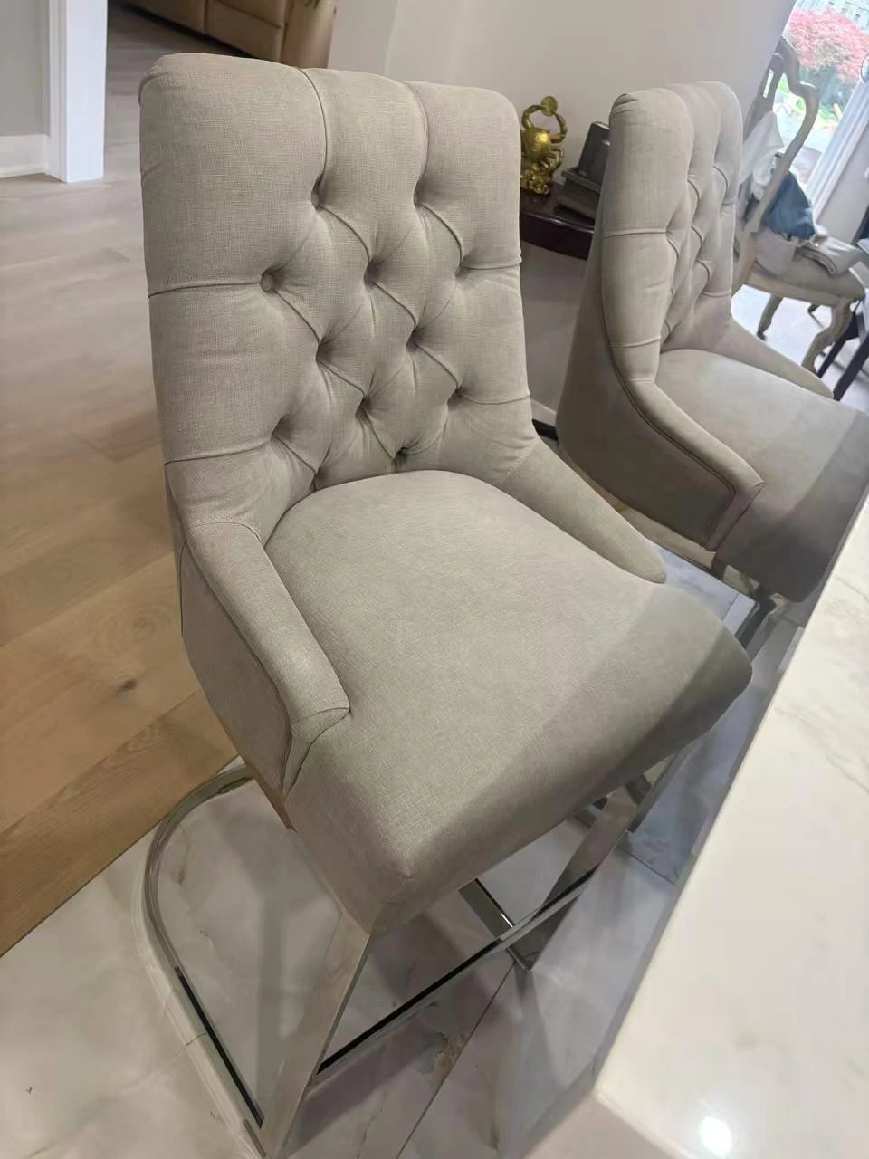 Tufted Upholstered Bar Stools (Set of 2) - photo 2