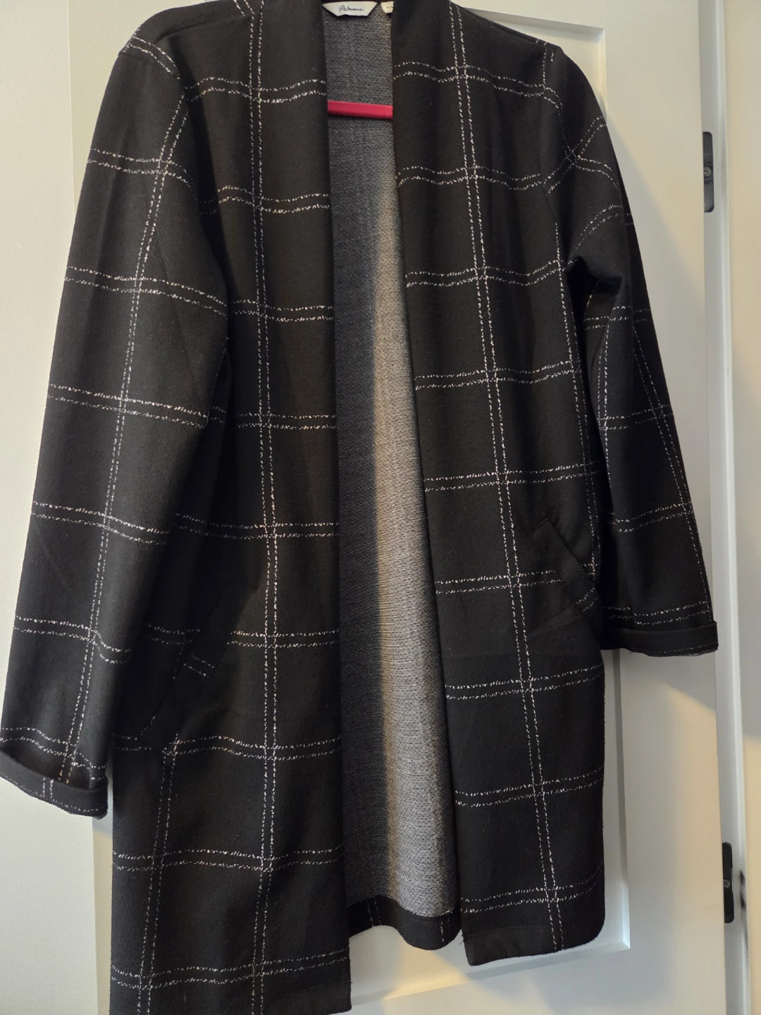 Reitmans Plaid Open-Front Cardigan