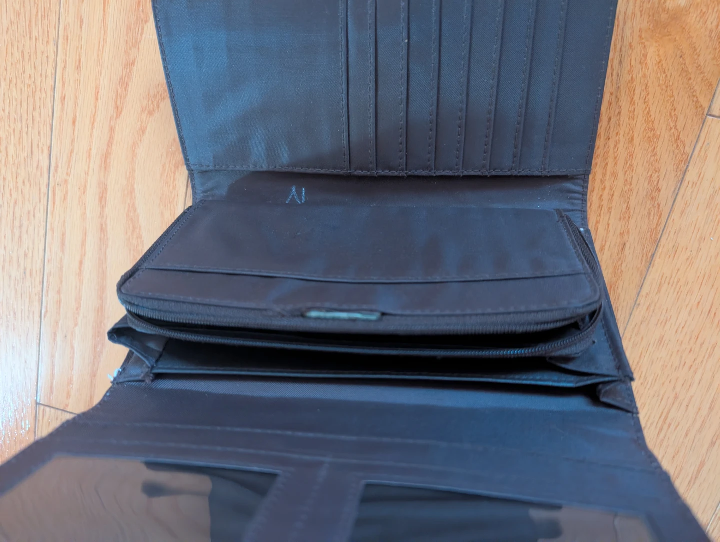 Brown Faux Leather Wallet with Strap - photo 3