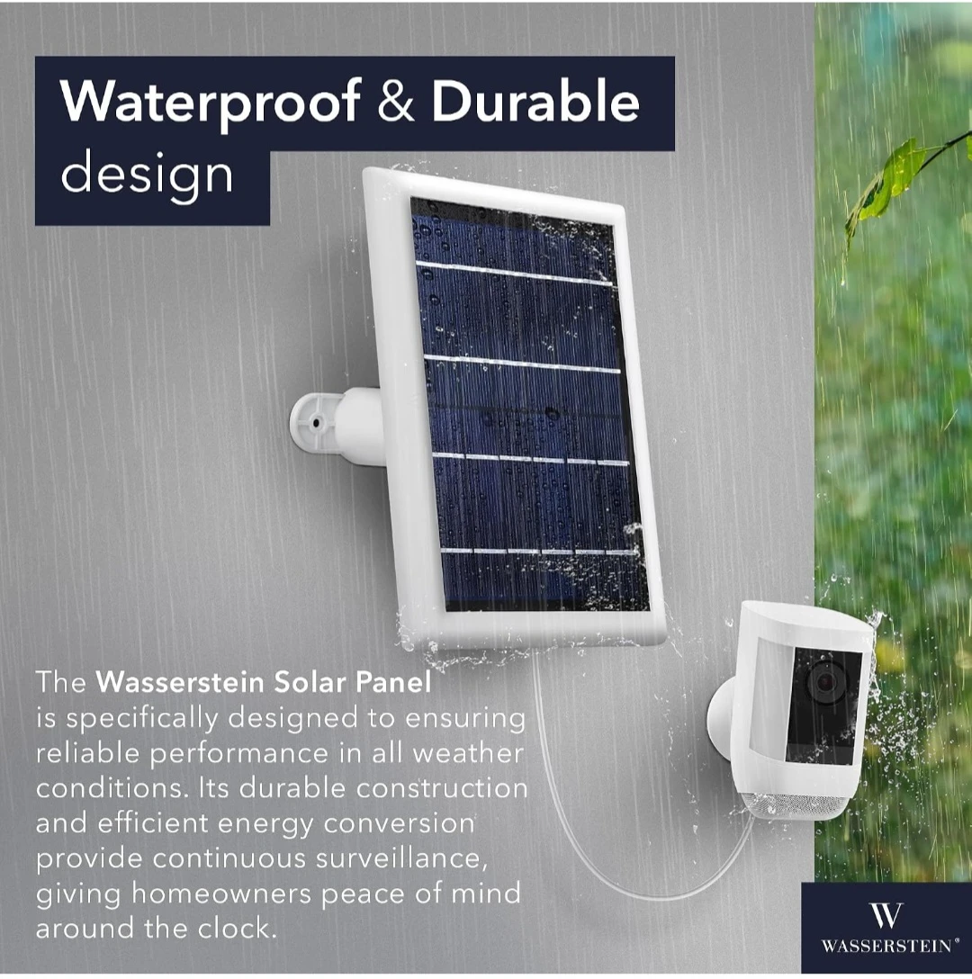 White Solar Panel for Ring Cameras - photo 2