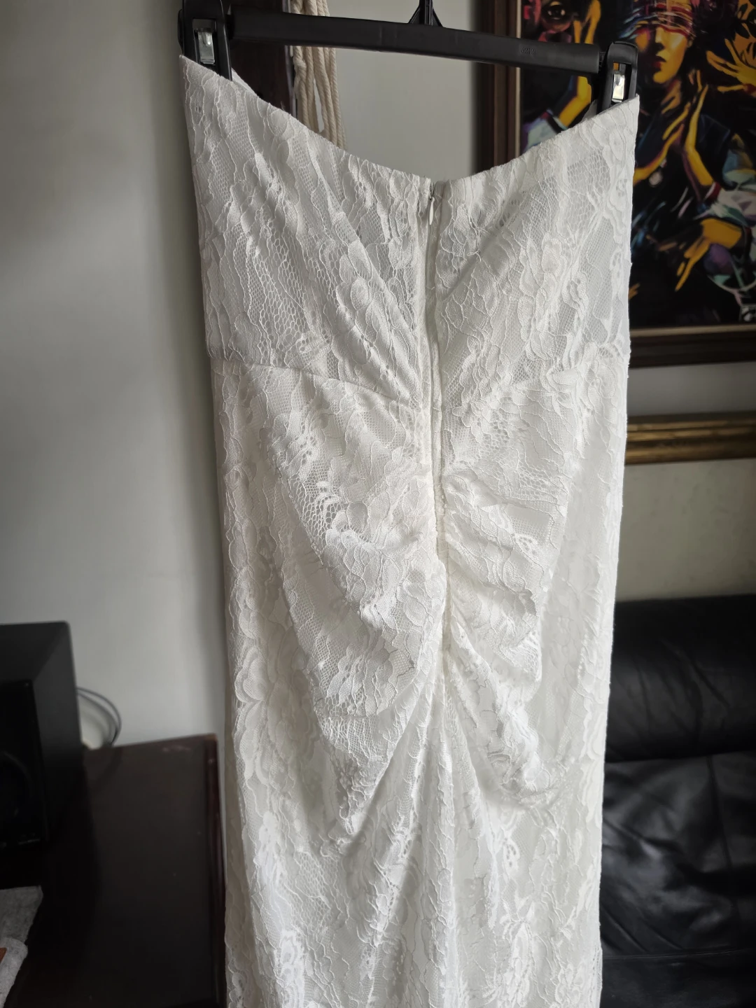 White Wedding Lace Strapless Beaded Wedding Dress - photo 5