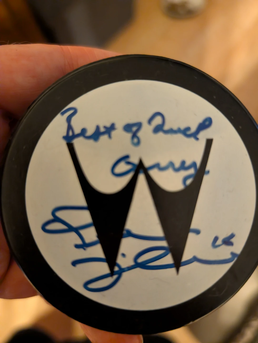 Wayne Gretzky & Trevor Linden Signed Hockey Pucks
