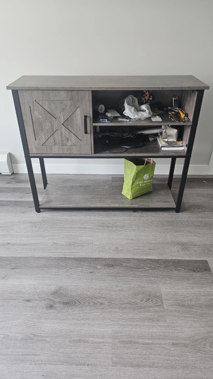 Rustic Wood Console Table with Cabinet - photo 3