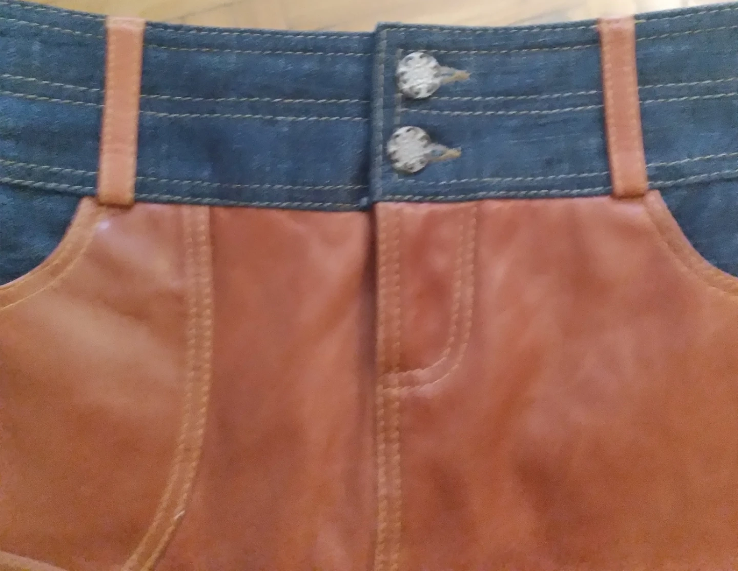 Cache leather and denim skirt size 6 - photo 3