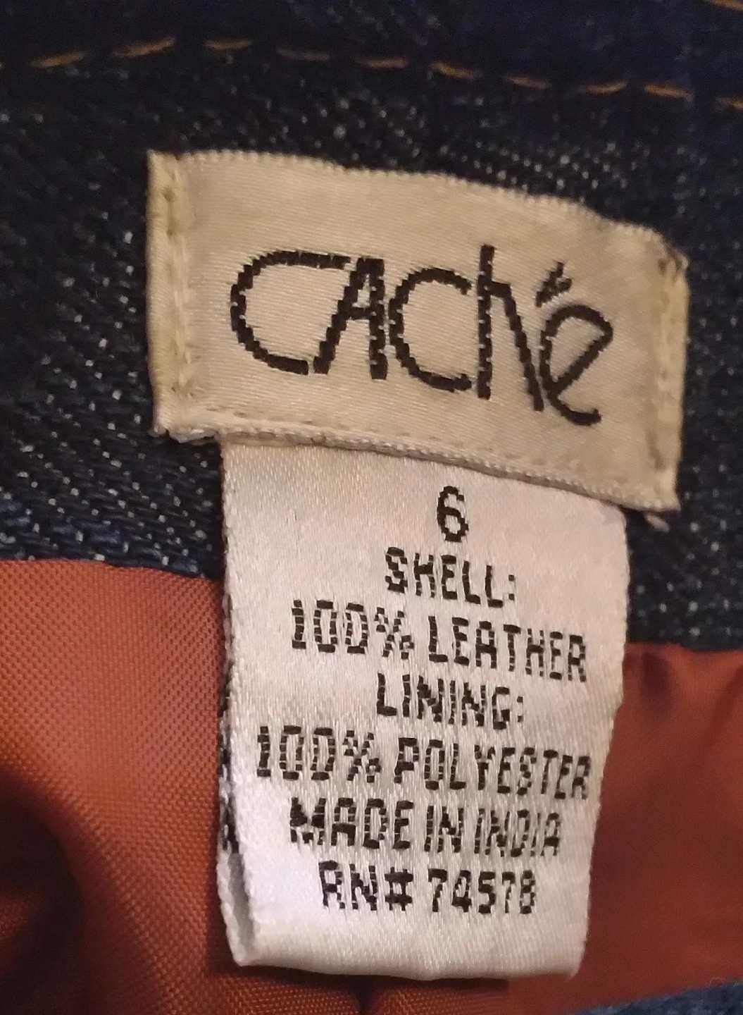 Cache leather and denim skirt size 6 - photo 5