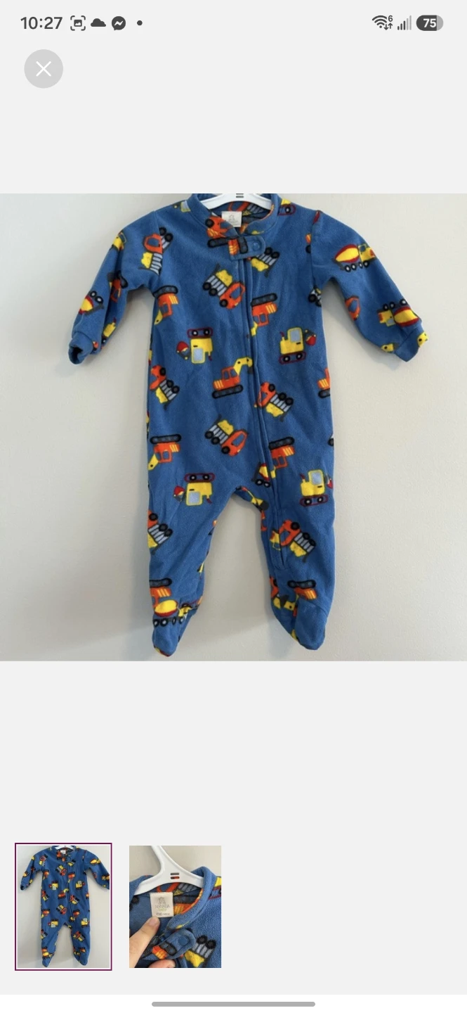 Nevada Baby Blue Footed Pajamas Construction Vehicles