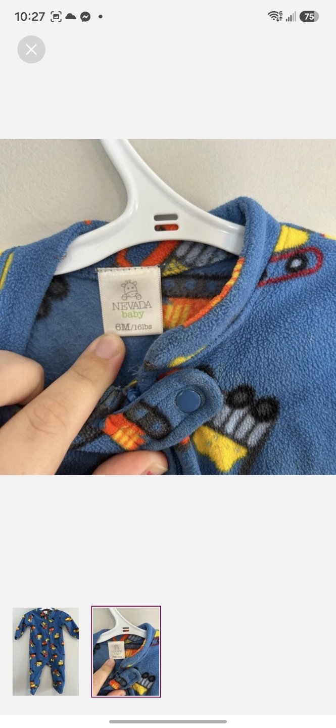 Nevada Baby Blue Footed Pajamas Construction Vehicles - photo 2