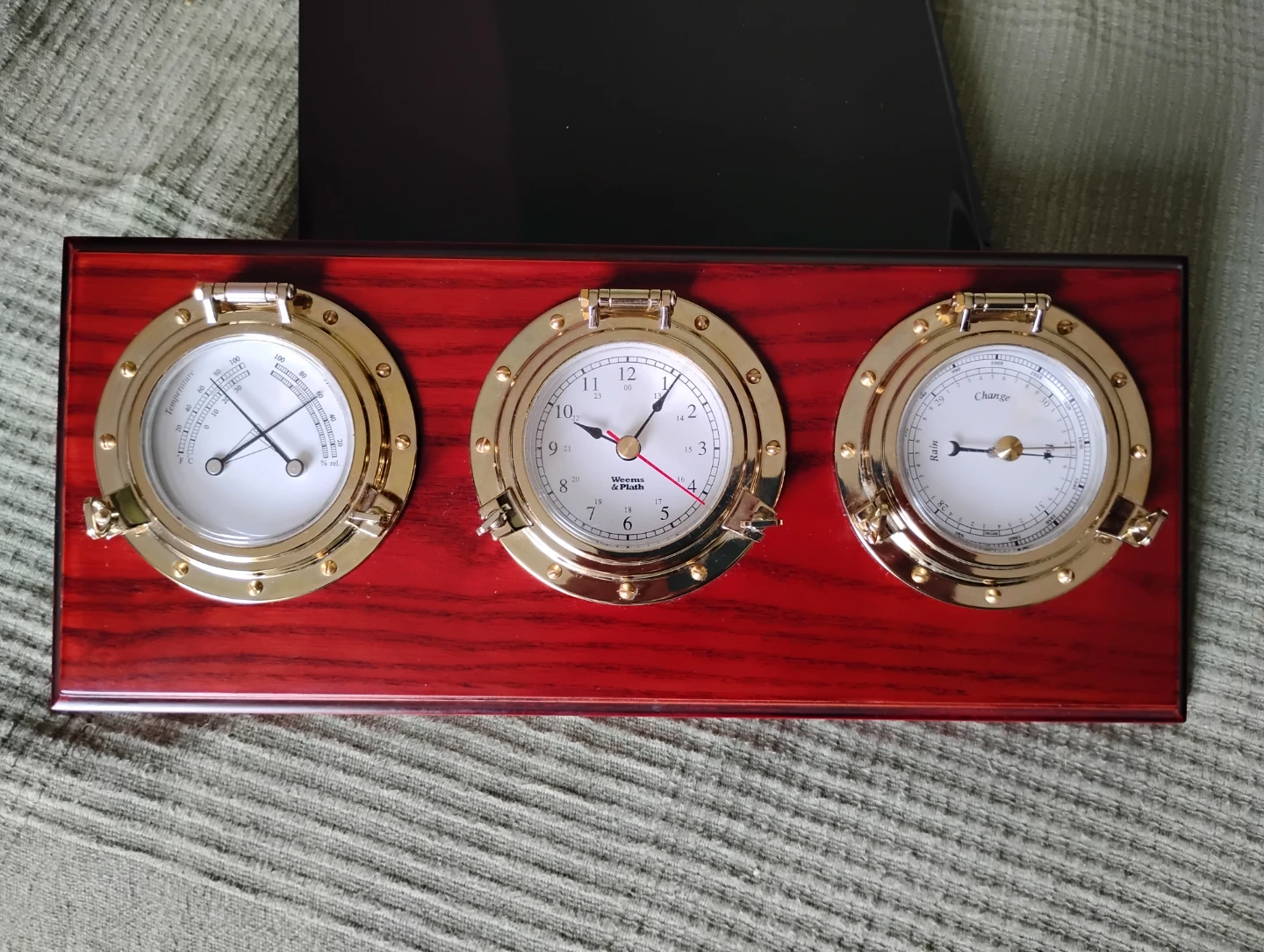 Weems & Plath Clock, Thermometer & Barometer Set