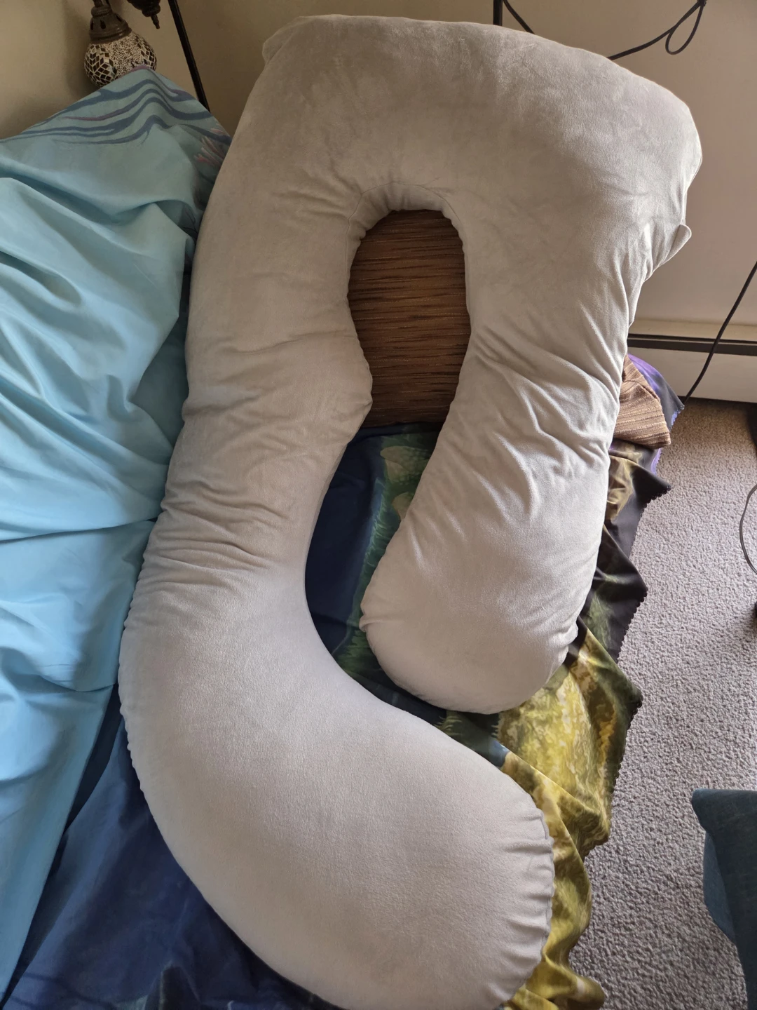 Light Grey D-Shaped body Pillow