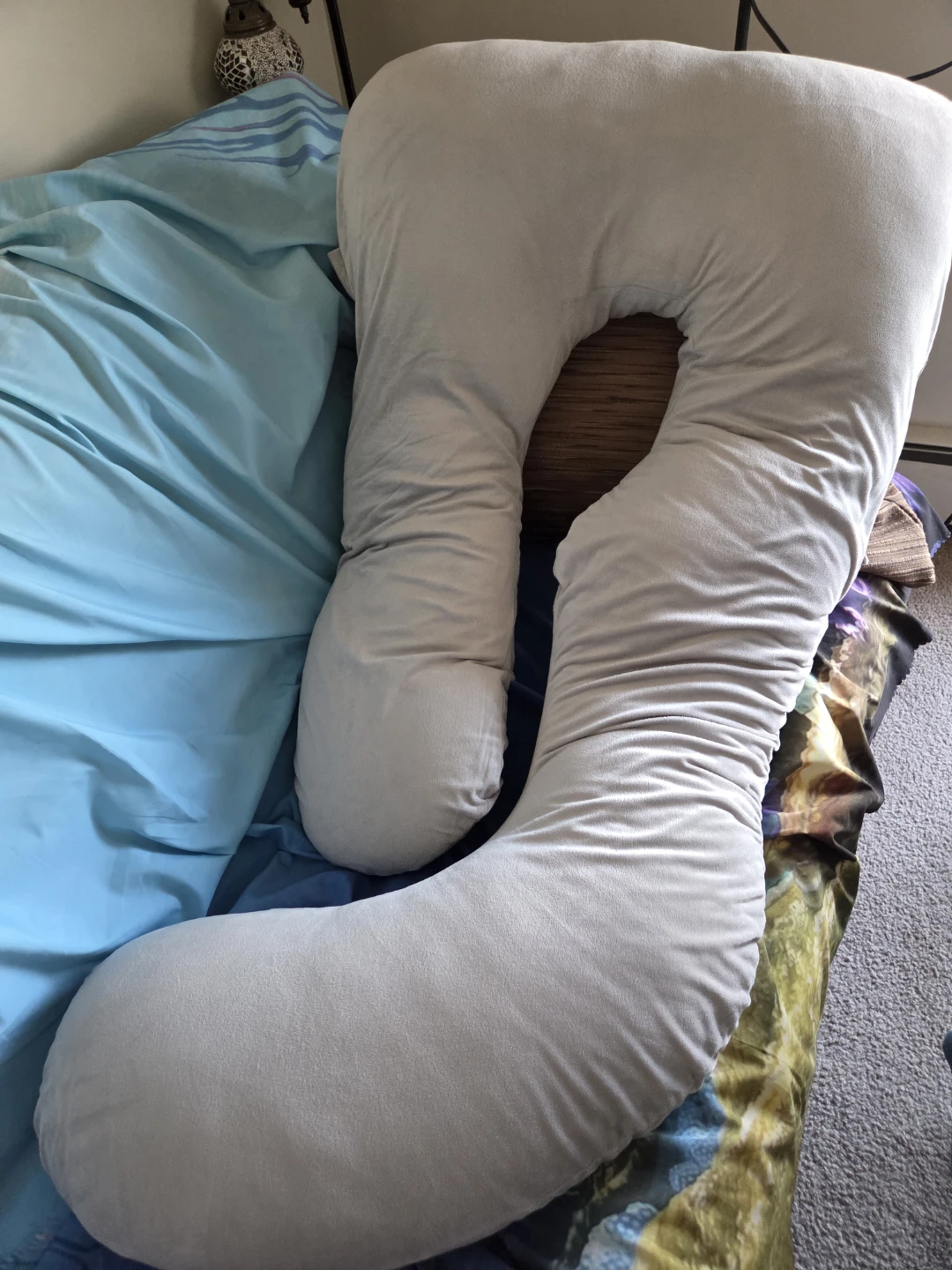 Light Grey D-Shaped body Pillow - photo 3