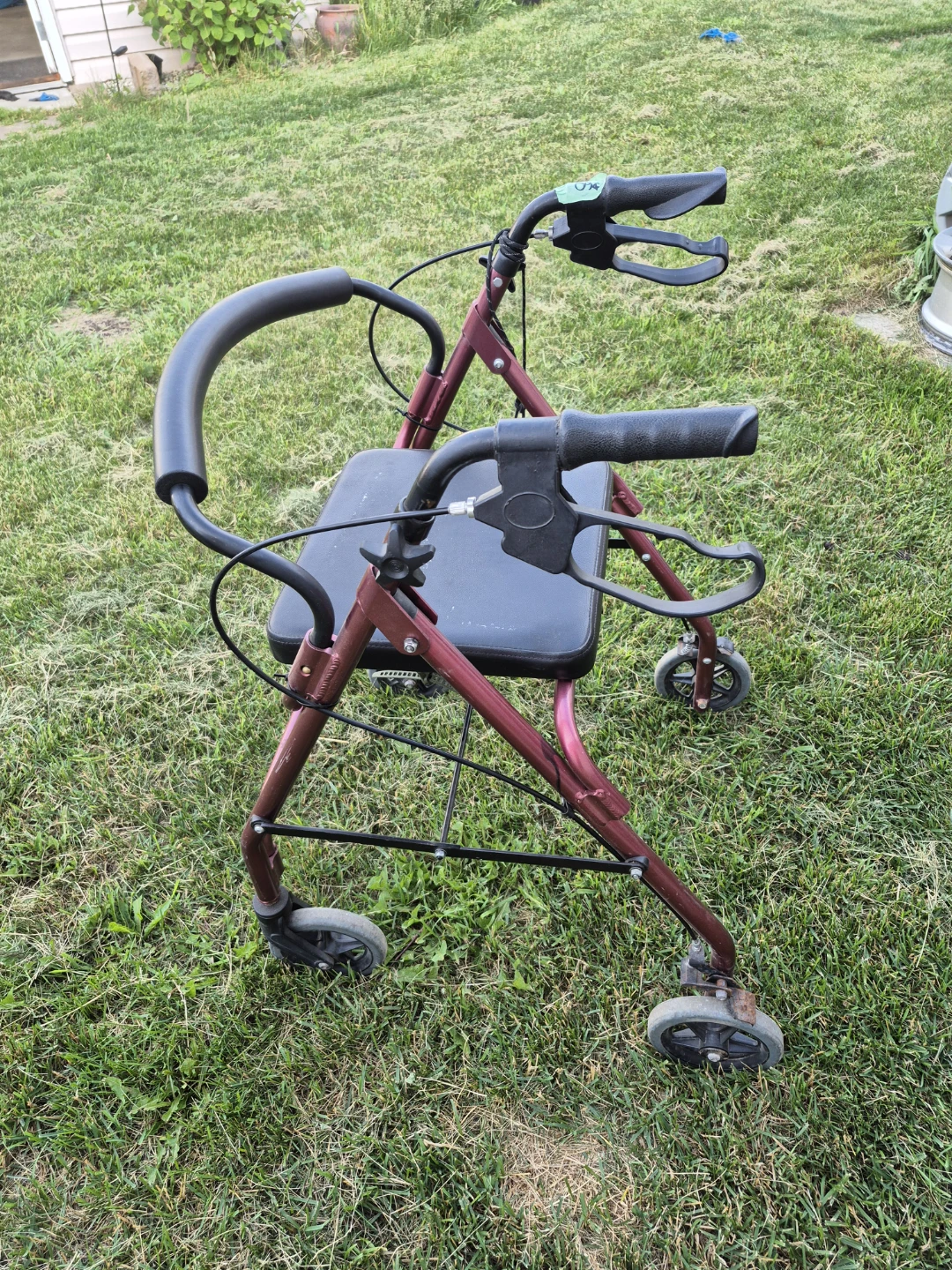 Red Rollator Walker with Seat