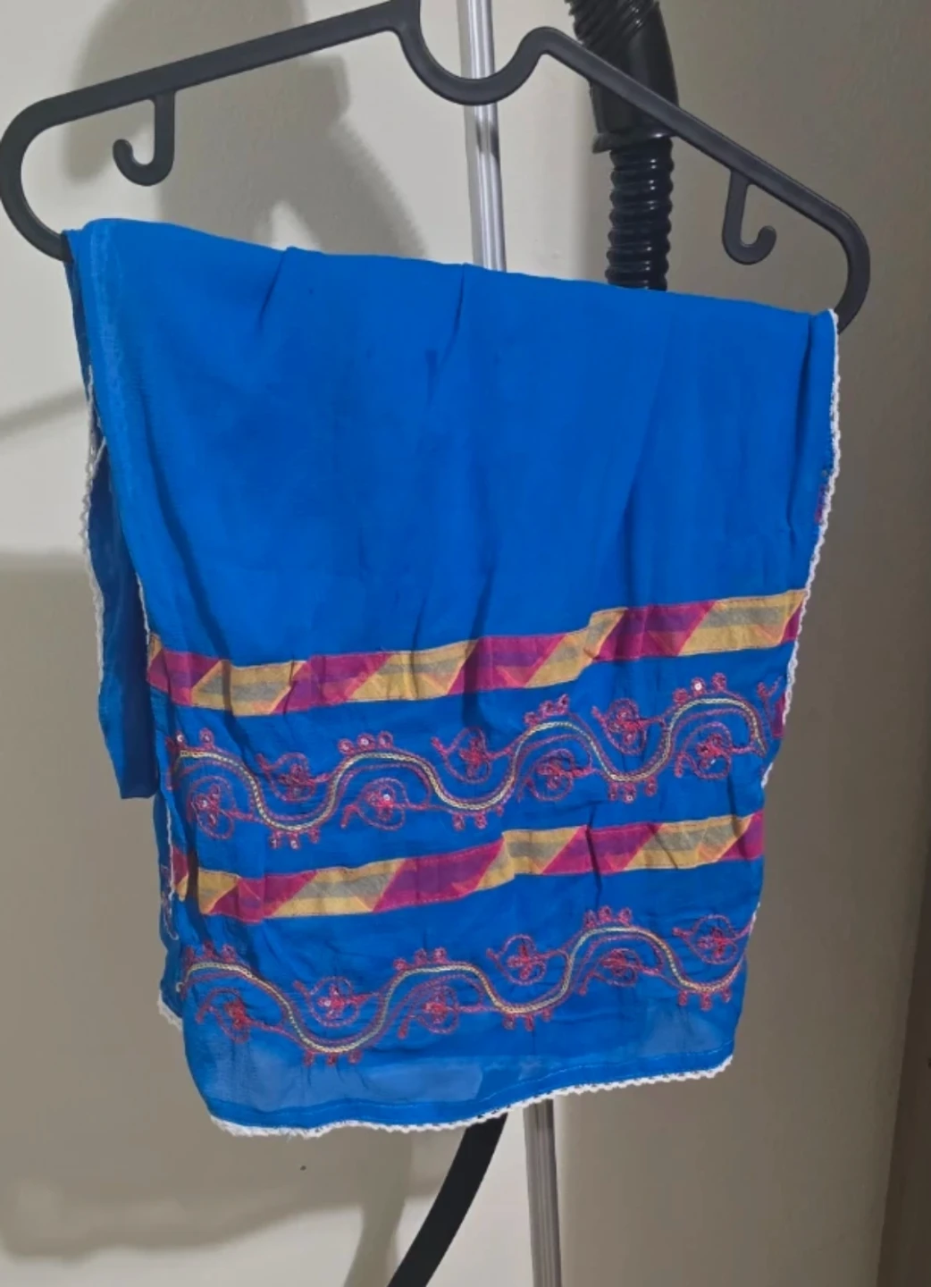 Blue Embroidered Salwar  and dupatta set - photo 3