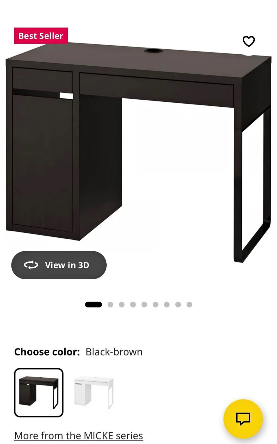 IKEA MICKE Desk - Black-brown