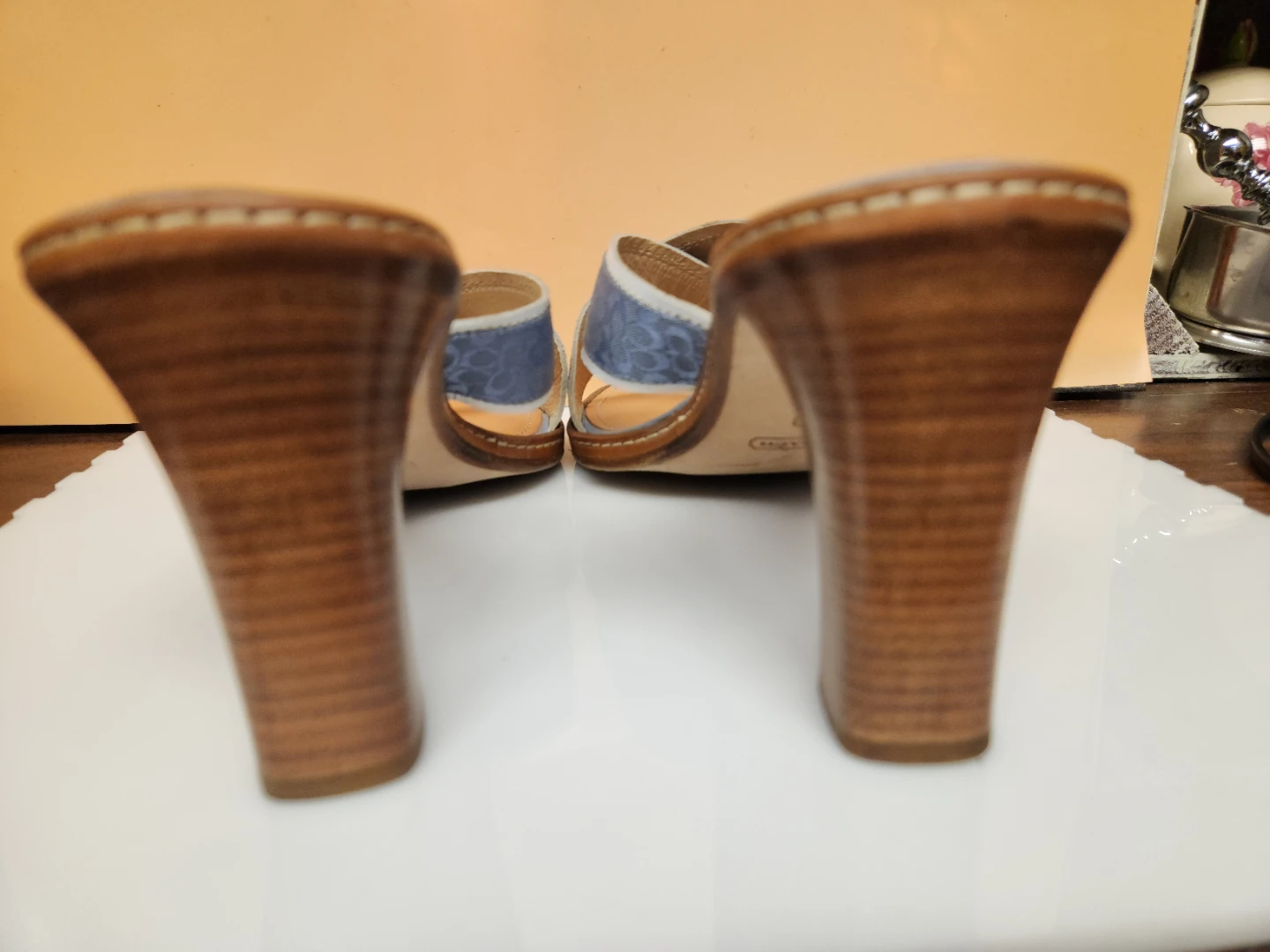 Coach Mule Heels - Blue Signature Print - photo 3