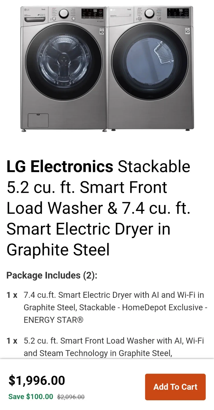 LG Washer Dryer Set Negotiable - photo 5