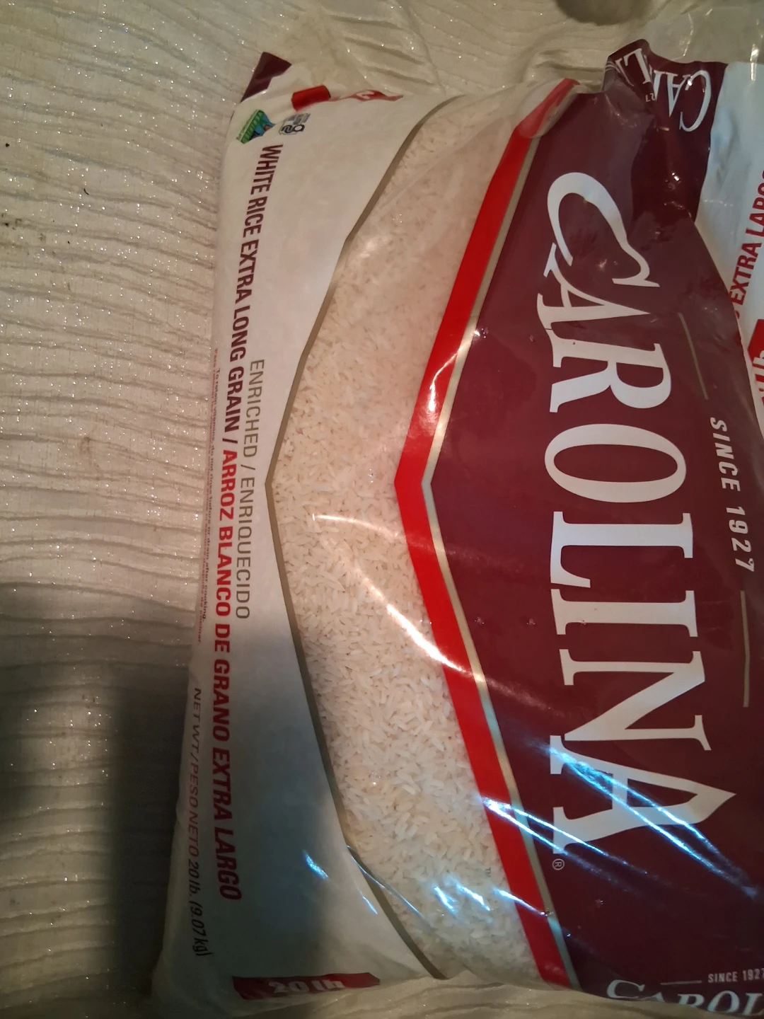 Carolina White Rice Extra Long Grain - 20 lb