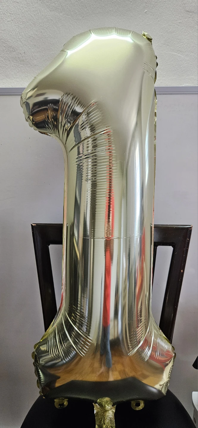 Gold Number 1 Balloon for 1st Birthday
