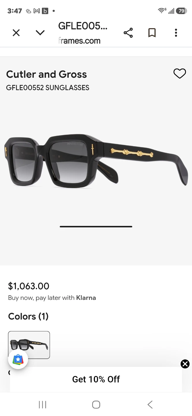 Cutler and Gross The Great Frog Bones Link Rectangle Sunglasses