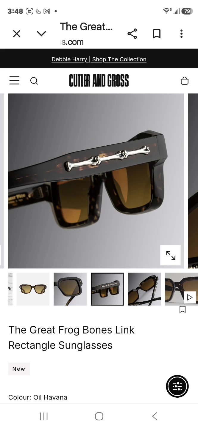 Cutler and Gross The Great Frog Bones Link Rectangle Sunglasses - photo 3