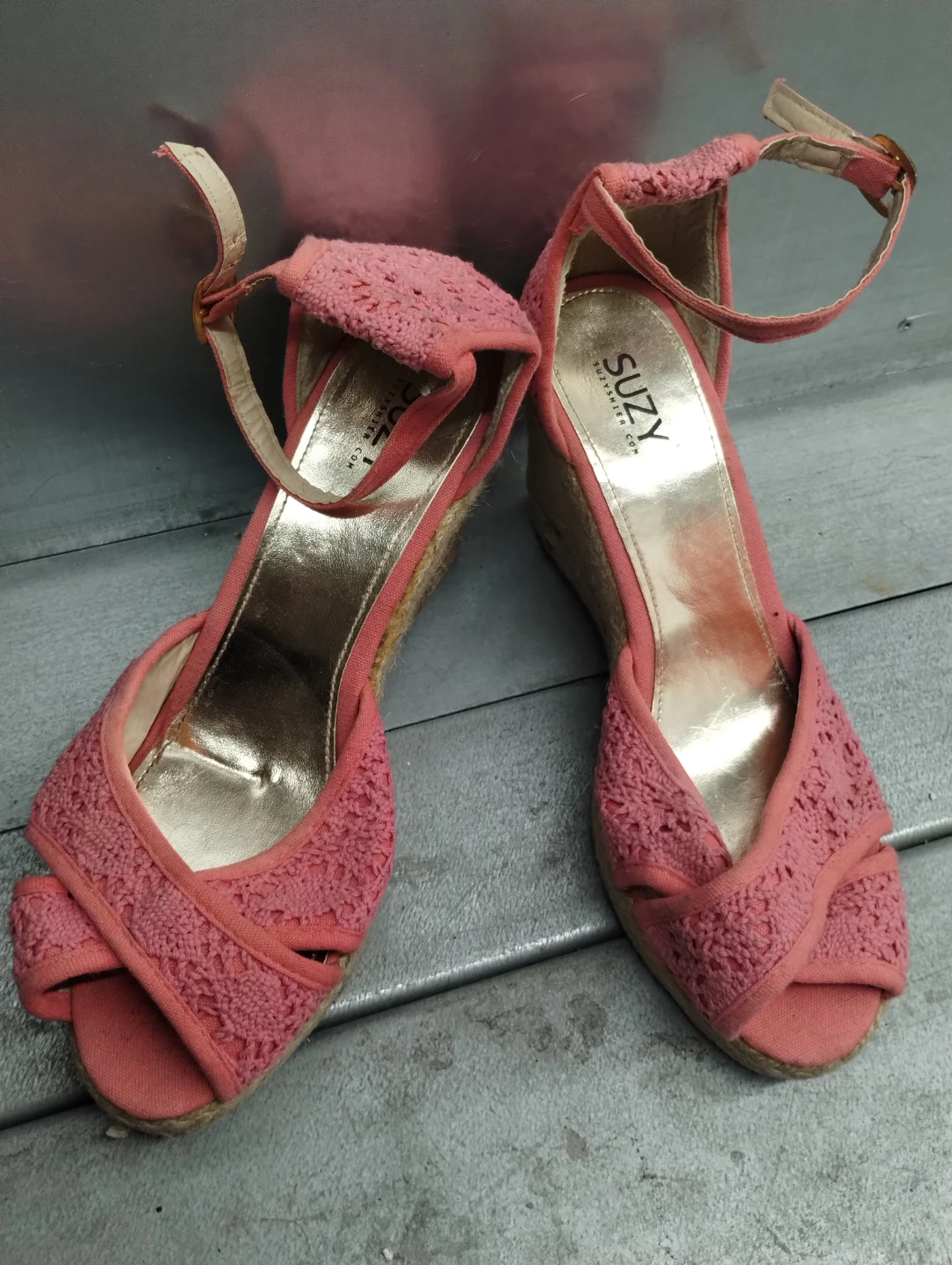 Pink Suzy Espadrille Wedge Sandals