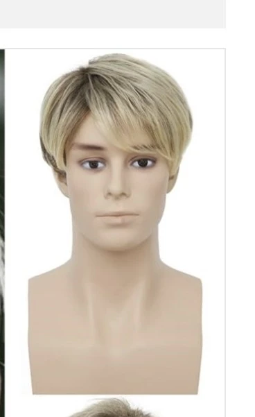 Men Blonde Wigs Short Layered Male Wig Synthetic - photo 3