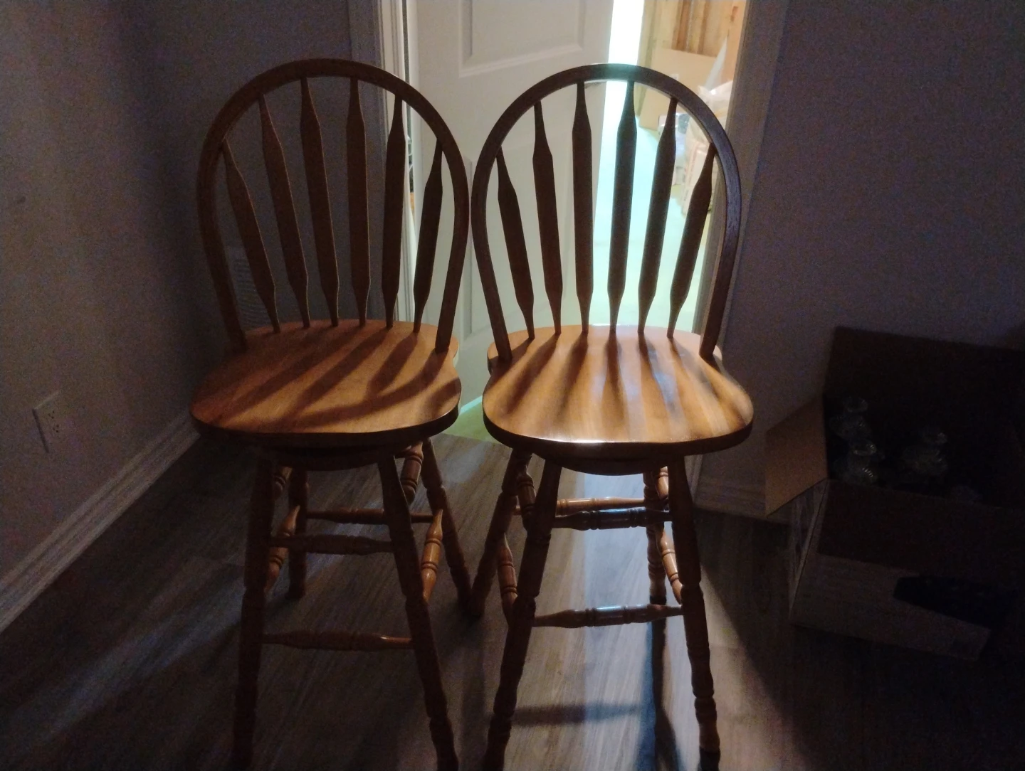 Wooden Swivel Bar Stools (Set of 2)
