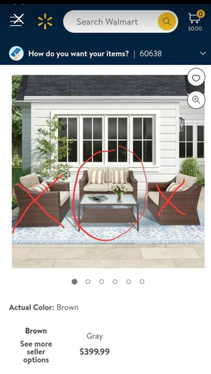 Brown Wicker Outdoor Sofa Set with Coffee Table