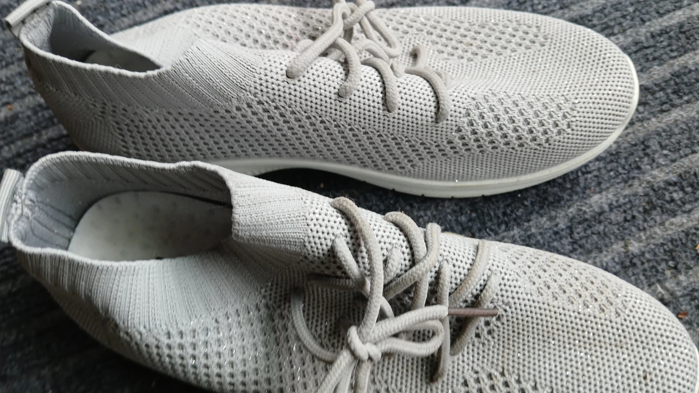 Pink and Grey Lace-Up Sneakers