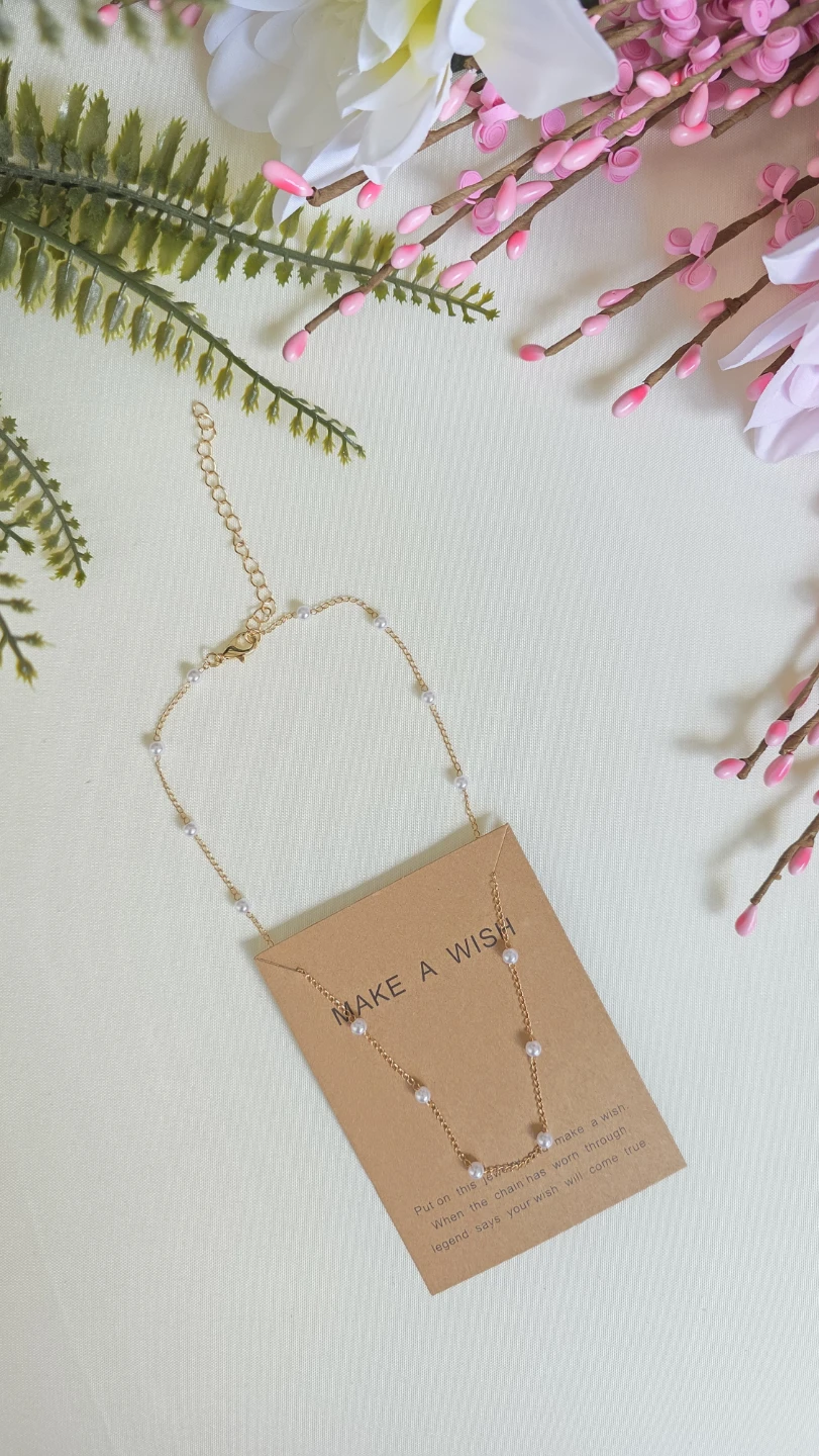 Gold-tone Necklace with Pearls - photo 3
