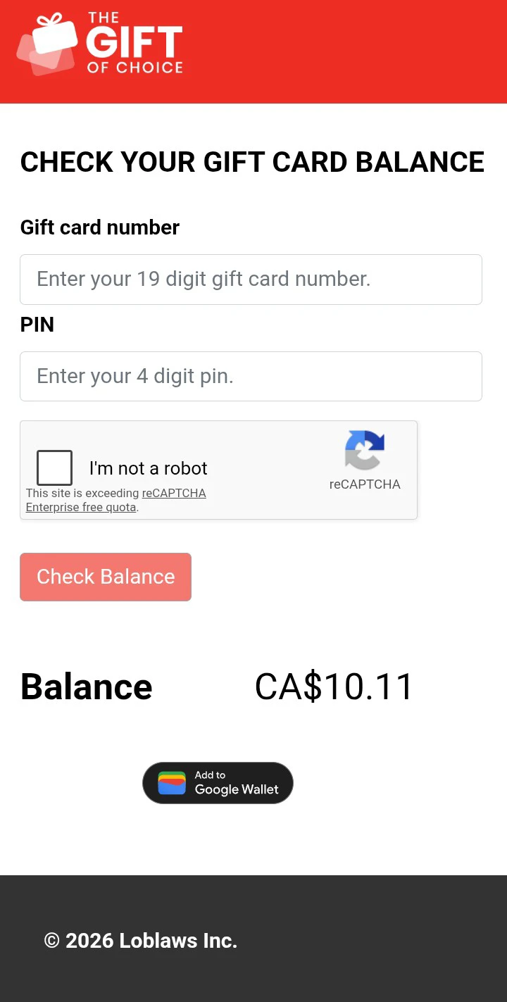 PC Gift Card with $10.11 Balance - photo 2