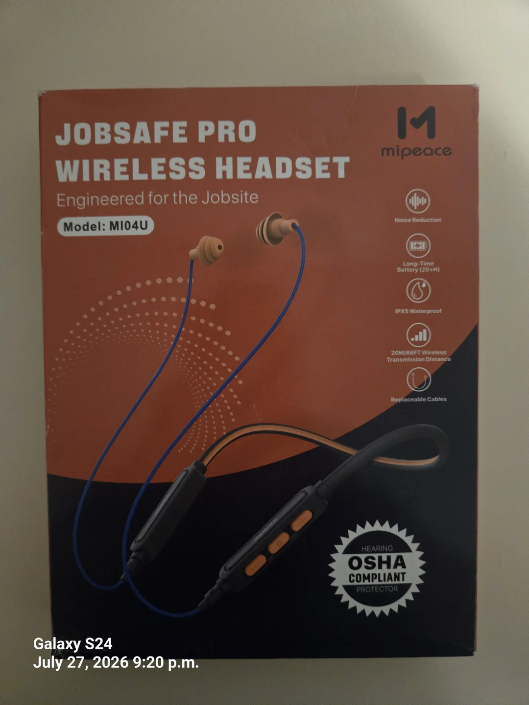 Mipeace Jobsafe Pro Wireless Headset Model M104U